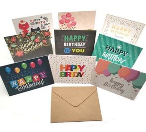 誕生日おめでとうのペーパー挨拶状の封筒はオフセット印刷と再生利用できる置きます